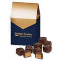 Chocolate Peanut Butter Meltaways in Navy & Gold Gable Top Gift Box